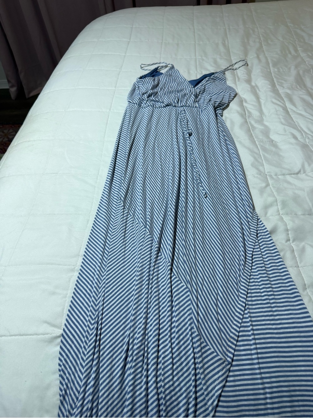 Gianni Bini Blue and White Striped Maxi Dress
